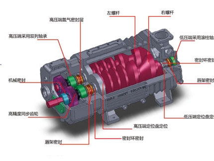 等距螺桿真空泵組成結(jié)構(gòu)圖 等距螺桿真空泵組成結(jié)構(gòu)圖